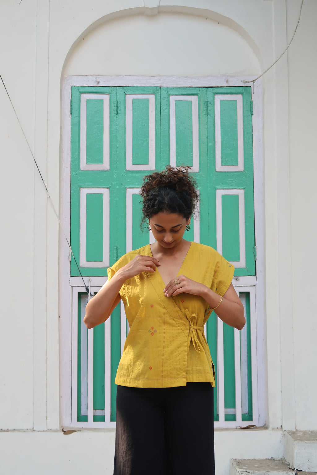 Mustard yellow Angarkha