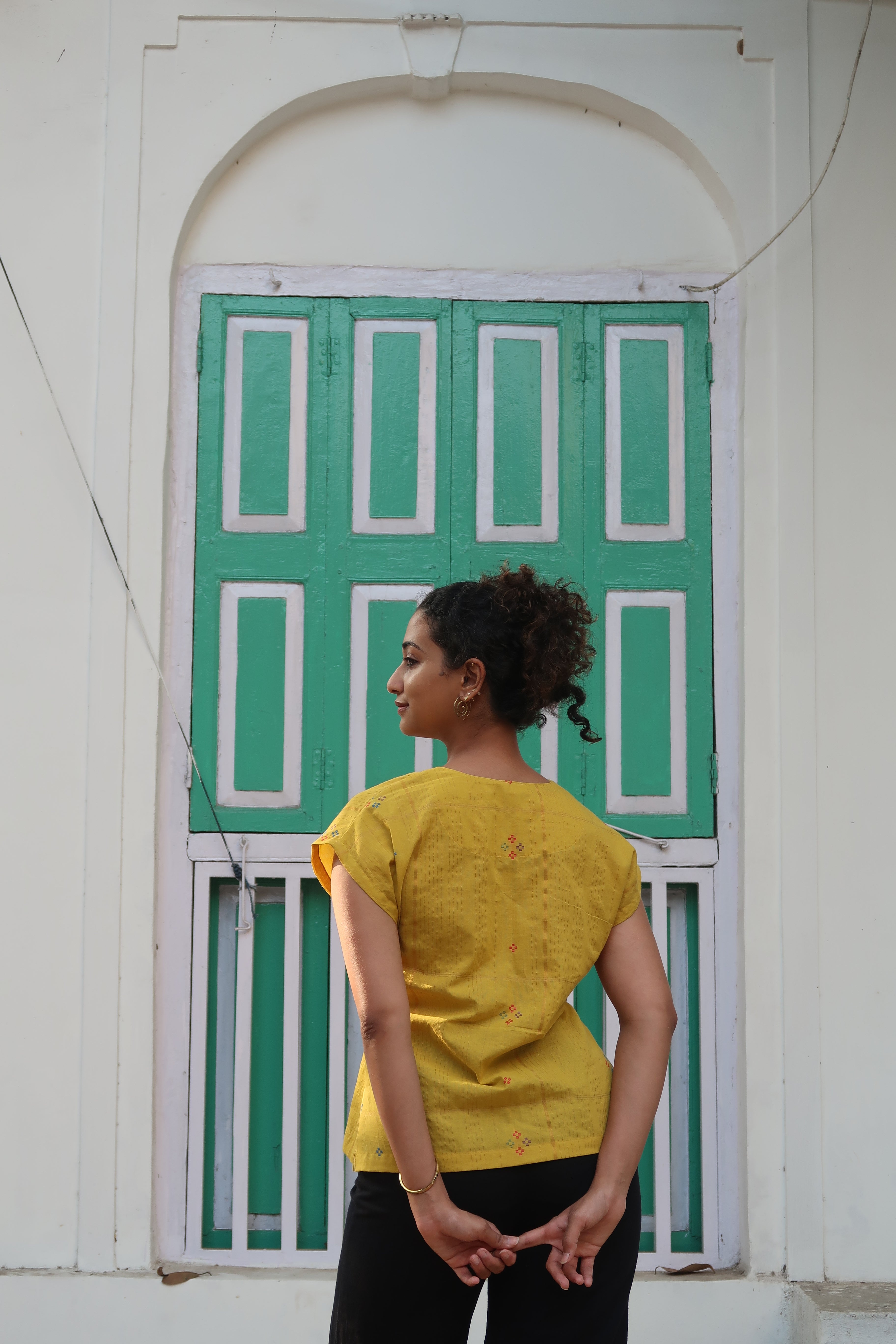 Mustard yellow Angarkha