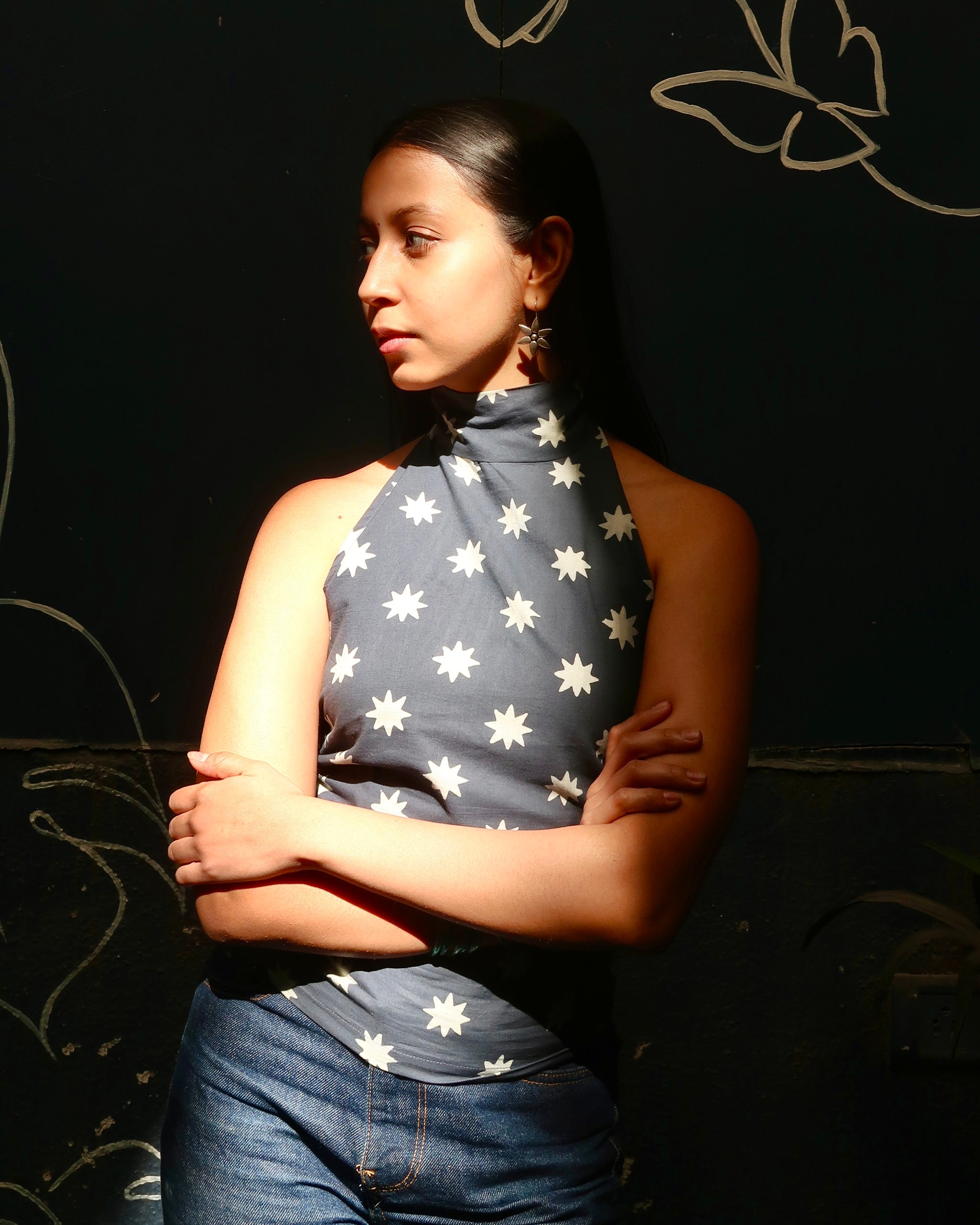 Midnight Star Mulmul High Neck Top