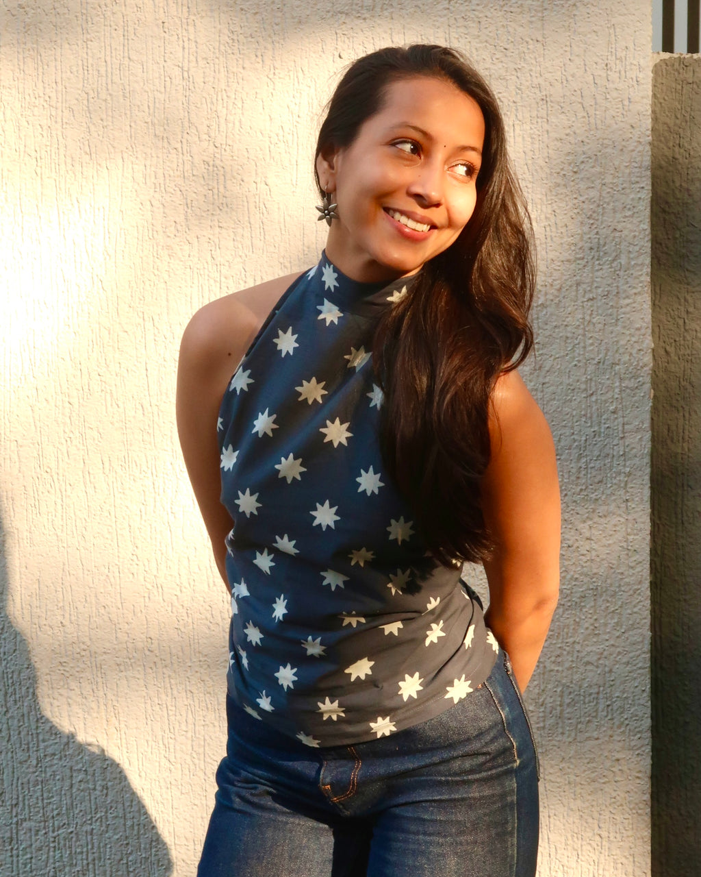 Midnight Star Mulmul High Neck Top